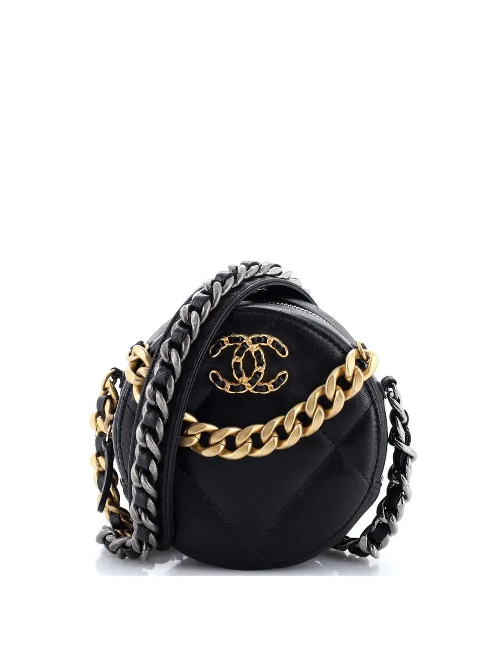 Chanel 19 Round Clutch With Chain #228742C25B